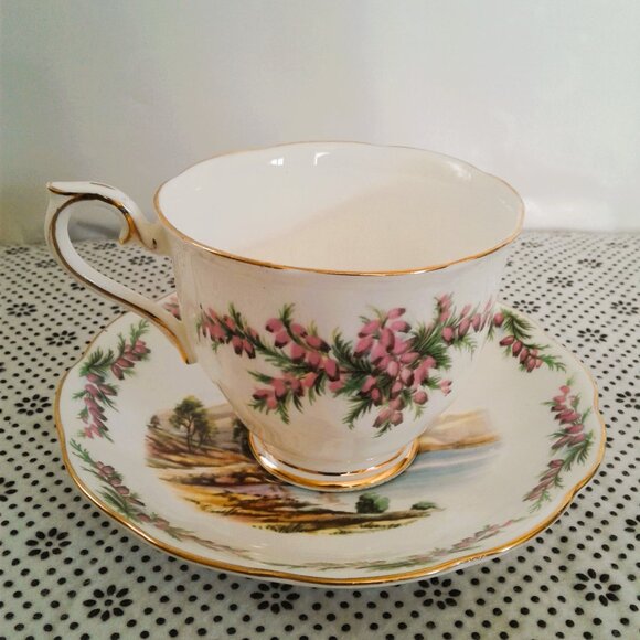 Bone China - Tea Cup and Saucer Set - Road To The Isles , England - Picture 2 of 6